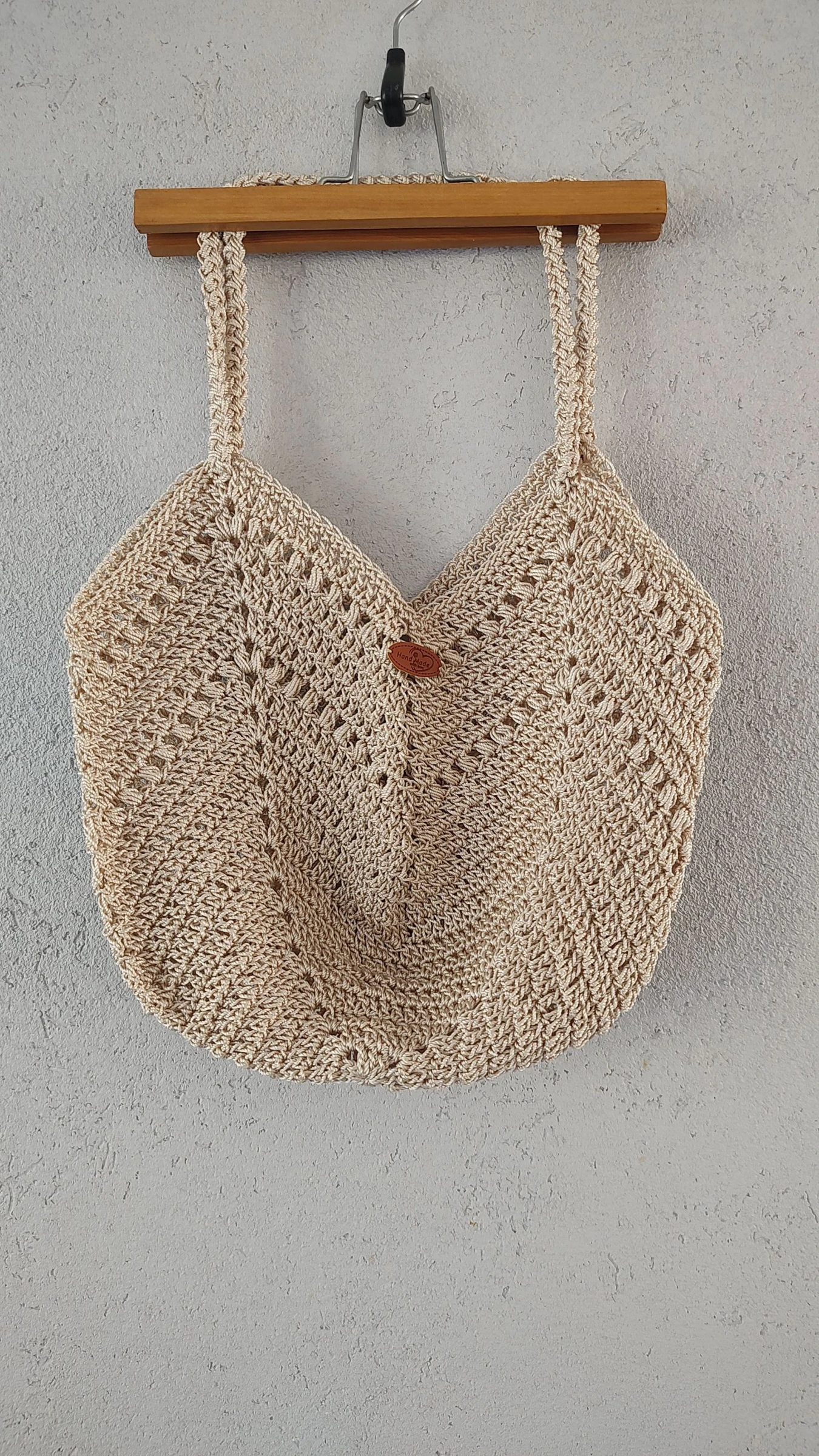 Sac d'été bohème fourre-tout au crochet en nylon